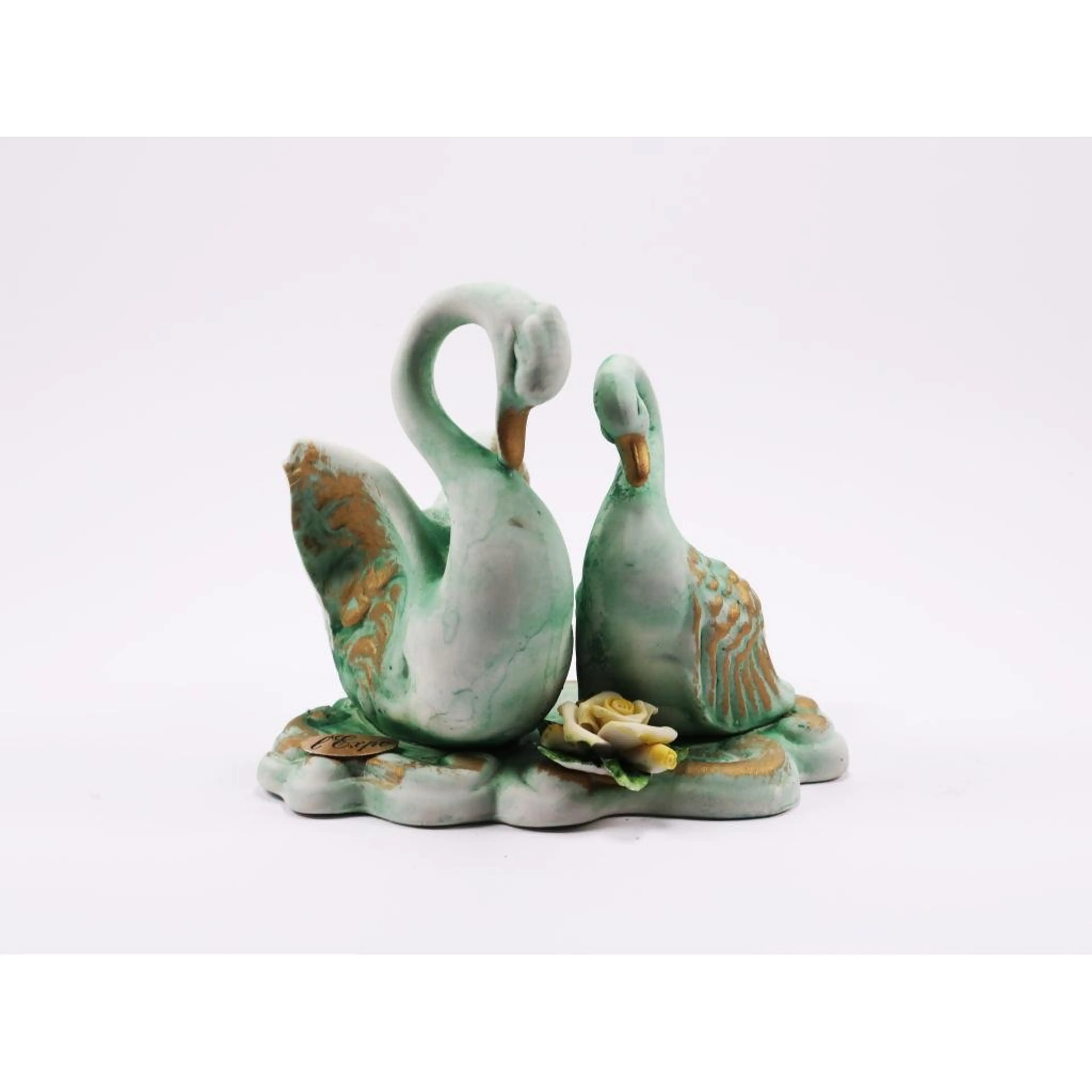 Vintage Style Green Figurine Swan