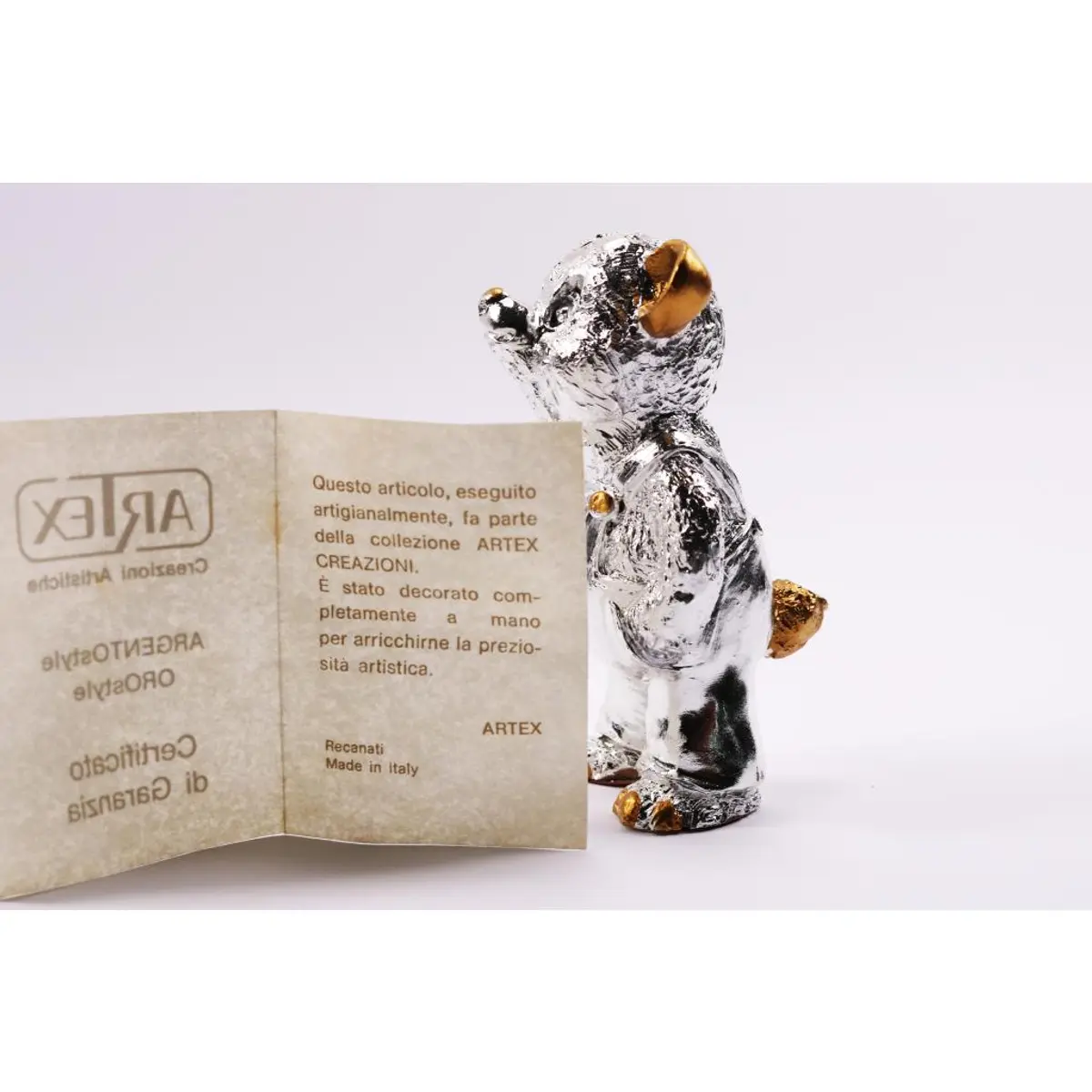 Vintage Teddy Bear Gold Line And Silver