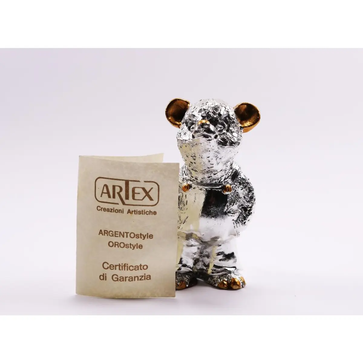Vintage Teddy Bear Gold Line And Silver
