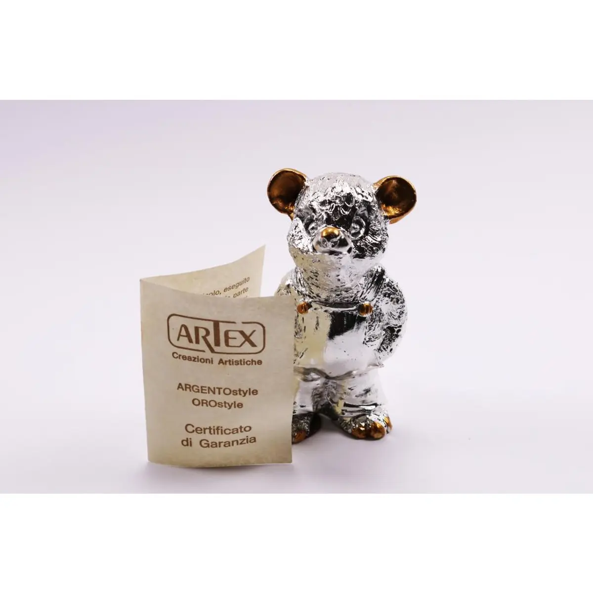 Vintage Teddy Bear Gold Line And Silver