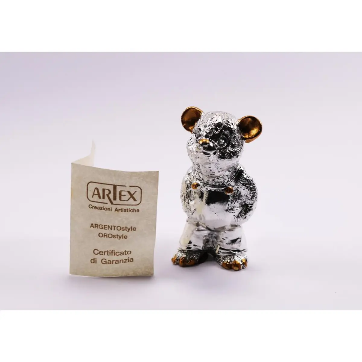 Vintage Teddy Bear Gold Line And Silver