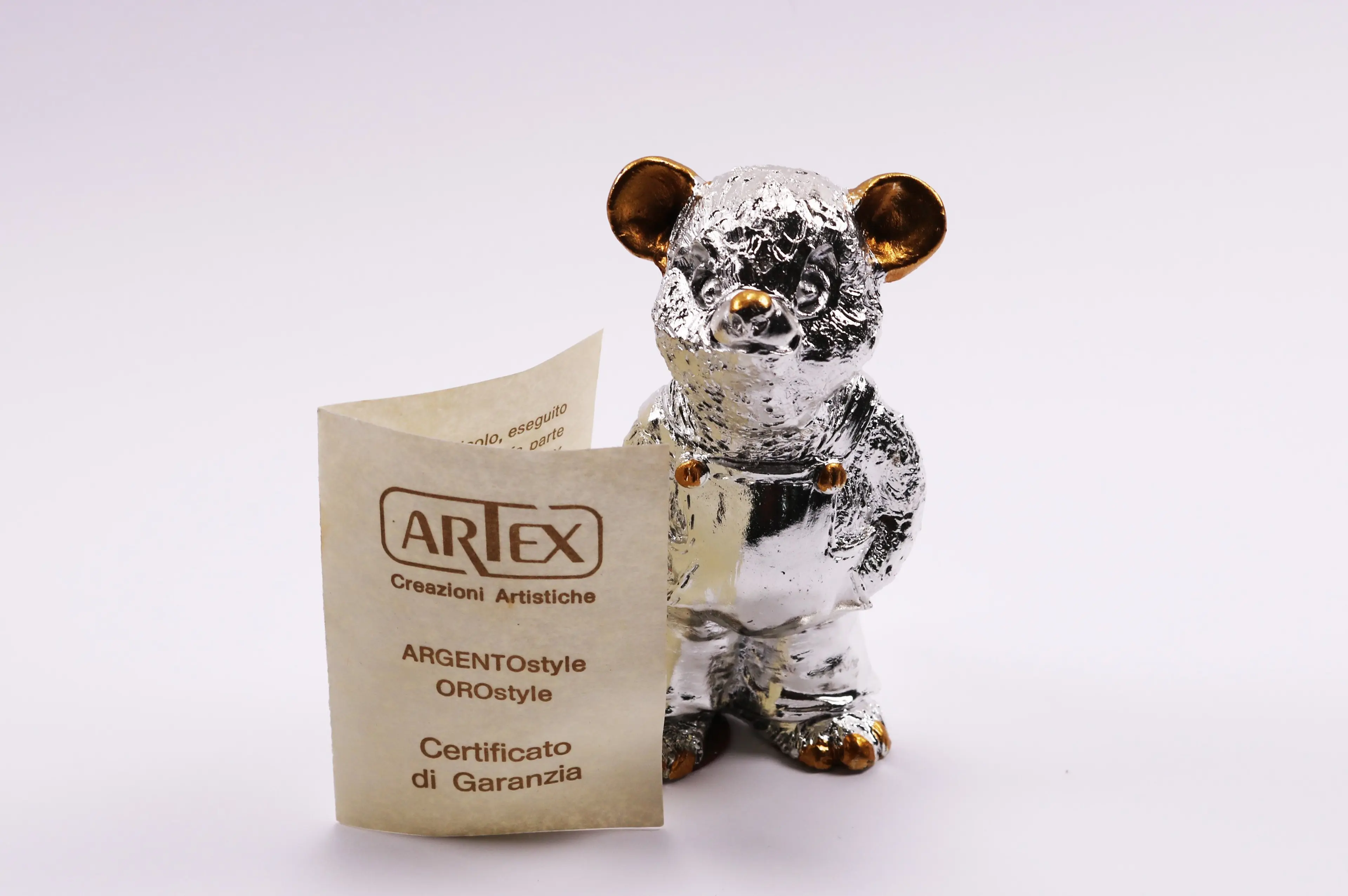 Vintage Teddy Bear Gold Line And Silver