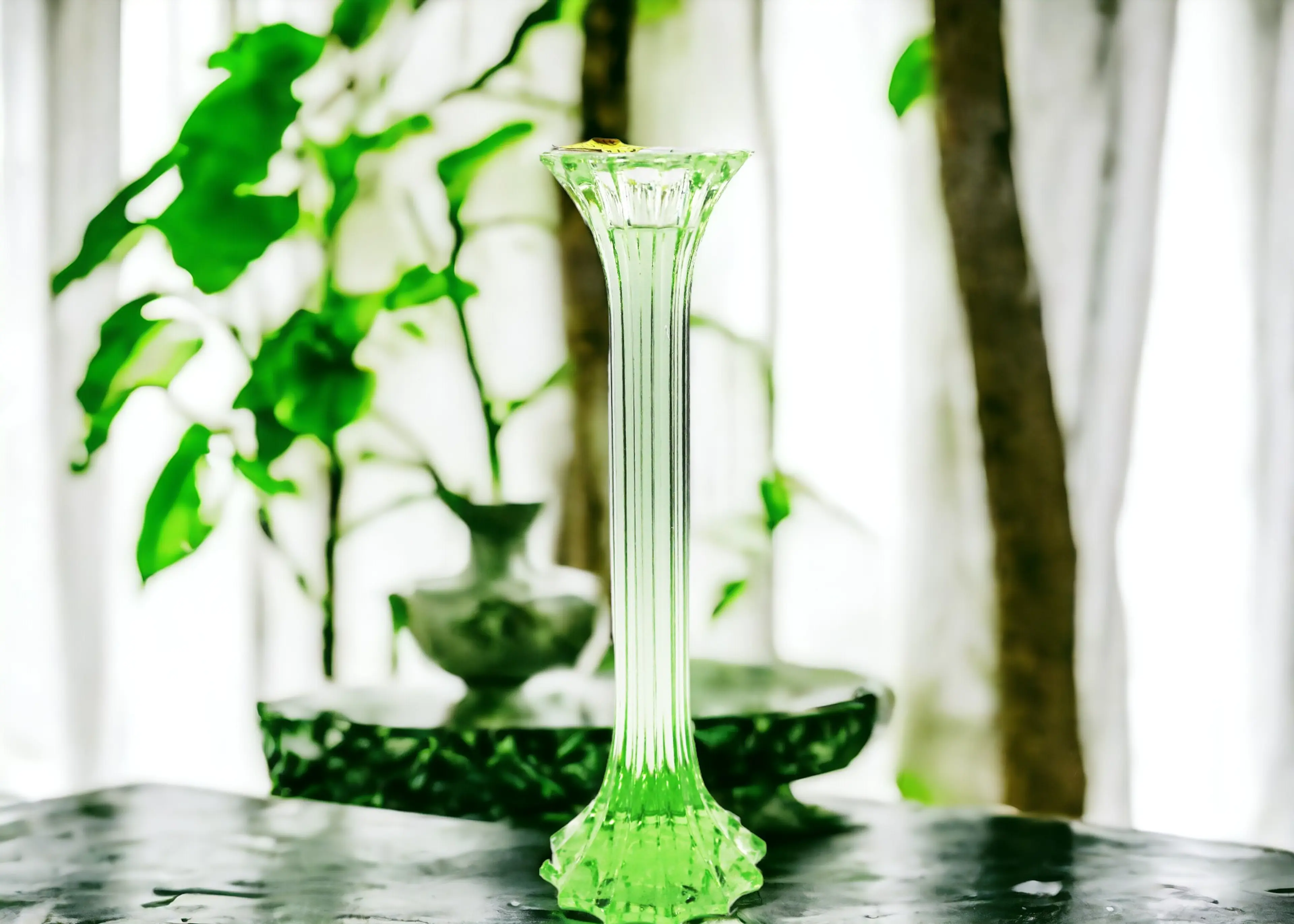 Vintage Uranium Glass Vase From The 1930S
