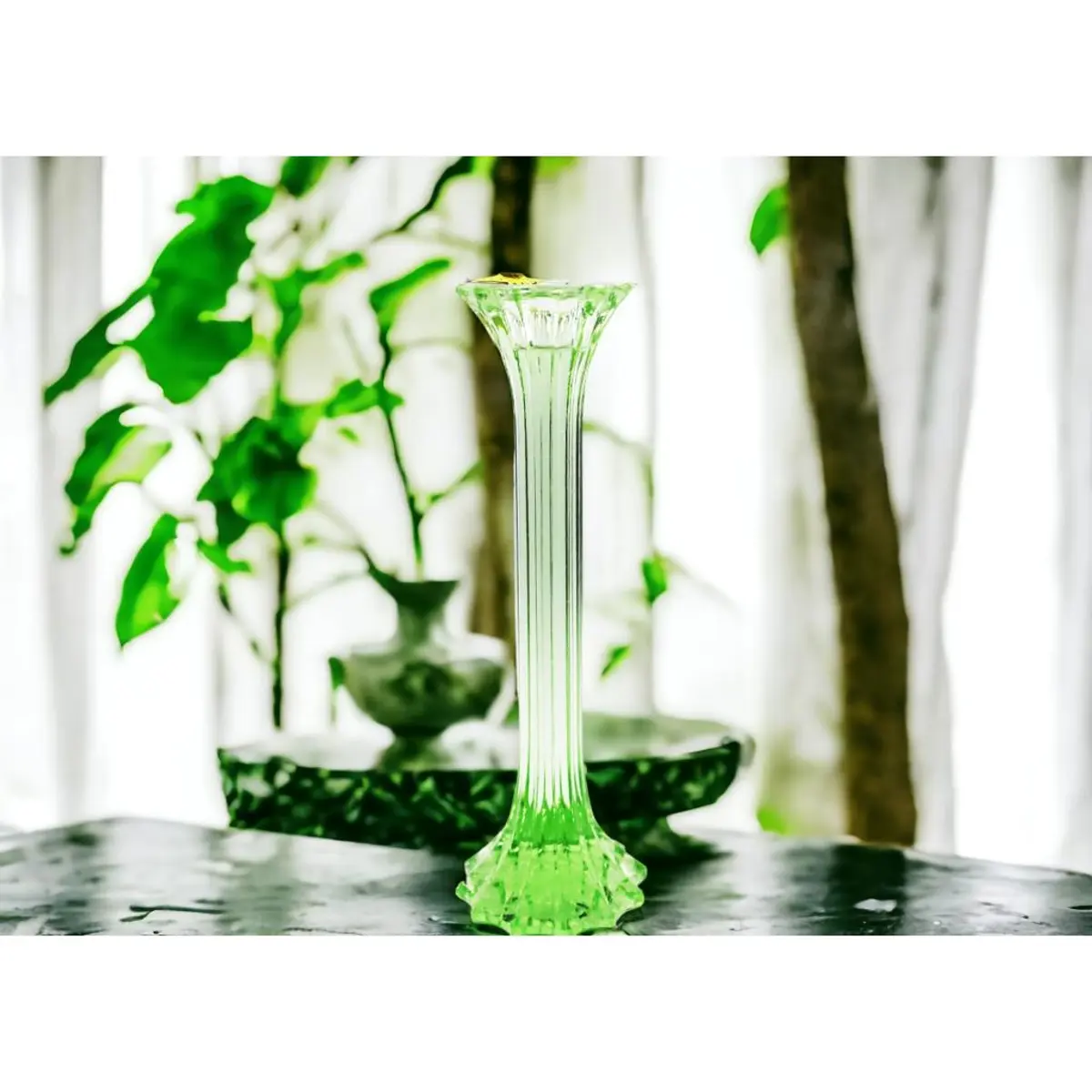 Vintage Uranium Glass Vase From The 1930S