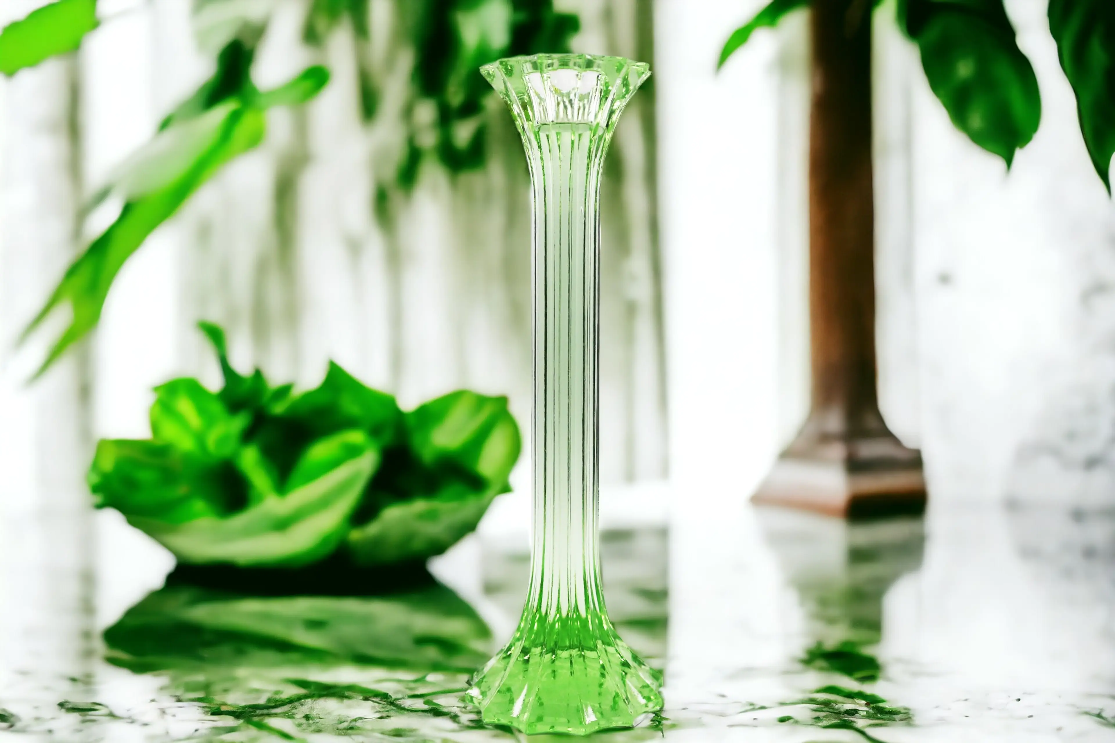 Vintage Uranium Glass Vase From The 1930S